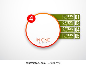 Vector Illustration Sign Numbers "four in one" Isolated on White background. Figures 4 in 1 icon. Vector banner with four and one numeral