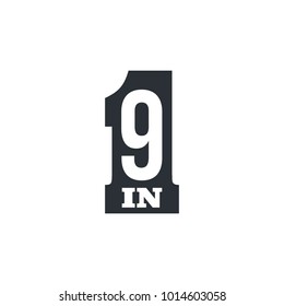 Vector Illustration Sign Numbers "nine in one" Isolated on White background. Figures 9 in 1 icon. Vector banner with nine and one numeral