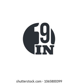 Vector Illustration Sign Numbers "nine in one" Isolated on White background. Figures 9 in 1 icon. Vector banner with nine and one numeral