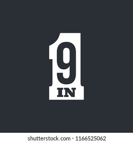 Vector Illustration Sign Numbers "nine in one" Isolated on White background. Figures 9 in 1 icon. Vector banner with nine and one numeral