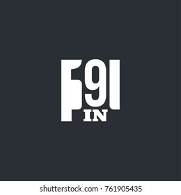 Vector Illustration Sign Numbers "nine in one" Isolated on White background. Figures 9 in 1 icon. Vector banner with nine and one numeral
