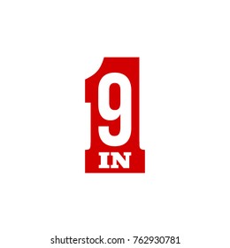 Vector Illustration Sign Numbers "nine in one" Isolated on White background. Figures 9 in 1 icon. Vector banner with nine and one numeral