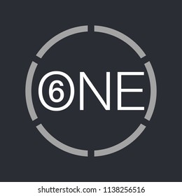 Vector Illustration Sign Numbers "six in one" Isolated on White background. Figures 6 in 1 icon. Vector banner with six and one numeral