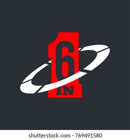 Vector Illustration Sign Numbers "six in one" Isolated on White background. Figures 6 in 1 icon. Vector banner with six and one numeral