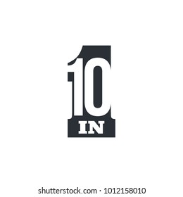 Vector Illustration Sign Numbers "ten in one" Isolated on White background. Figures 10 in 1 icon. Vector banner with ten and one numeral