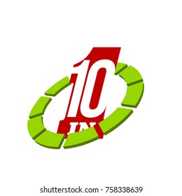 Vector Illustration Sign Numbers "ten in one" Isolated on White background. Figures 10 in 1 icon. Vector banner with ten and one numeral