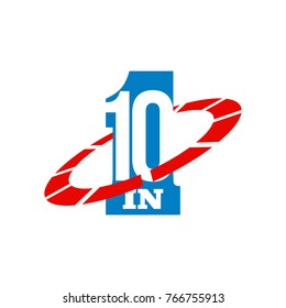 Vector Illustration Sign Numbers "ten in one" Isolated on White background. Figures 10 in 1 icon. Vector banner with ten and one numeral