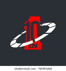 Vector Illustration Sign Numbers "ten in one" Isolated on White background. Figures 10 in 1 icon. Vector banner with ten and one numeral