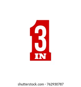 Vector Illustration Sign Numbers "three in one" Isolated on White background. Figures 3 in 1 icon. Vector banner with three and one numeral