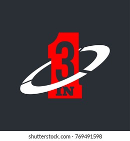 Vector Illustration Sign Numbers "three in one" Isolated on White background. Figures 3 in 1 icon. Vector banner with three and one numeral