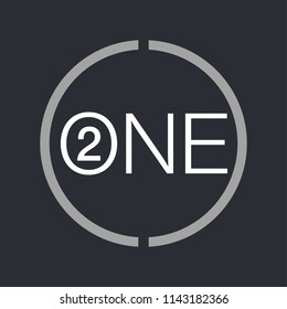 Vector Illustration Sign Numbers "two in one" Isolated on White background. Figures 2 in 1 icon. Vector banner with two and one numeral