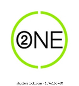 Vector Illustration Sign Numbers "two in one" Isolated on White background. Figures 2 in 1 icon of green color. Vector banner with two and one numeral