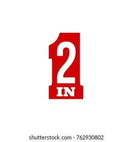 Vector Illustration Sign Numbers "two in one" Isolated on White background. Figures 2 in 1 icon. Vector banner with two and one numeral