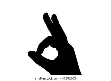 Vector illustration of sign OK made of the fingers
