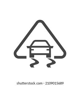 Ilustración vectorial de un signo en el salpicadero del coche sobre un fondo blanco. El icono indica un problema con el control Traction.