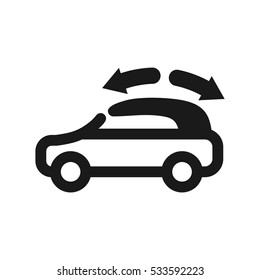 Vector illustration of a sign on the car dashboard on a white background. The icon indicates the fault in the convertible roof.
