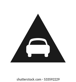 Vector illustration of a sign on the car dashboard on a white background. The icon indicates a dangerous reduction in the distance.
