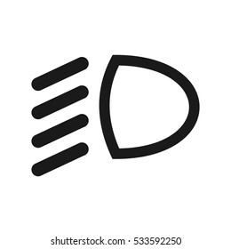 Vector illustration of a sign on the car dashboard on a white background. The icon indicates the dipped-beam headlamps.