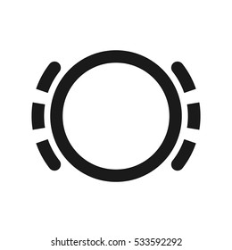 Vector illustration of a sign on the car dashboard on a white background. The icon indicates the brake pad wear.