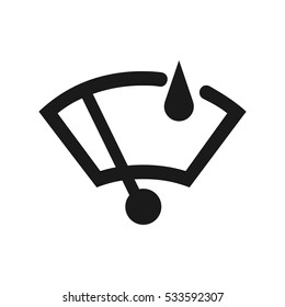 Vector illustration of a sign on the car dashboard on a white background. The icon indicates the rain sensor.