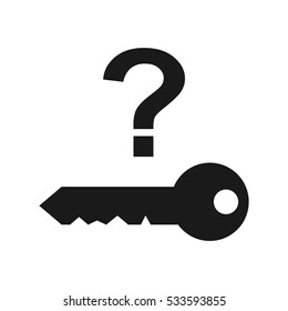 Vector illustration of a sign on the car dashboard on a white background. The icon indicates that the key was not found.