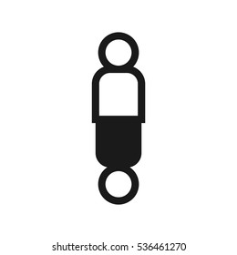 Vector illustration of a sign on the car dashboard on a white background. The icon indicates the suspension dampers.