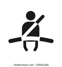 Vector illustration of a sign on the car dashboard on a white background. The icon indicates unfastened seat belt.