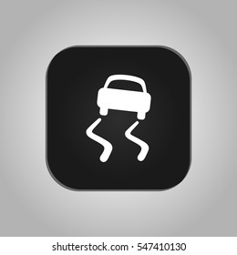 Vector illustration of a sign on the car dashboard on a gray background. The icon indicates that the stabilization system is disabled.