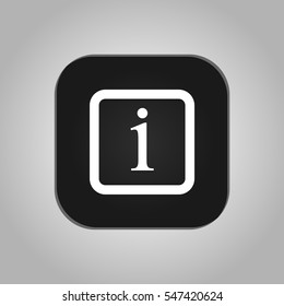 Vector illustration of a sign on the car dashboard on a gray background. The icon indicates the indicator information message. Button design.