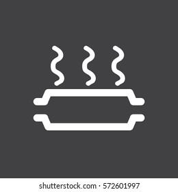 Vector Illustration Of A Sign On The Car Dashboard On A Gray Background. The Icon Indicates Overheating Of Catalyst.