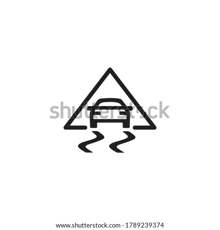 Vector illustration of a sign on the car dashboard on a white background. The icon indicates a problem with the Traction control.  ストックフォト © 