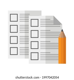 Vector illustration of sign paper with pencil, high quality flat design illustration. 