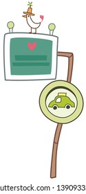 Vector illustration of a sign post