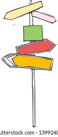 Vector Illustration Of Sign Post