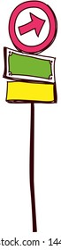 Vector illustration of a a sign post