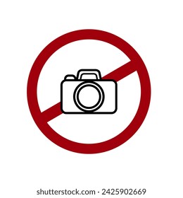Vector illustration of a sign prohibiting photography