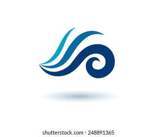 Vector illustration of sign for sea waves. Waves symbols. Logo template.