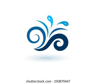 Vector illustration of sign for sea waves. Waves symbols. Logo template.