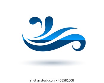 Vector illustration of sign for sea waves. Waves symbols. Logo template.
