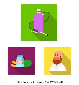 Vector illustration of  and  sign. Set of  and  vector icon for stock.