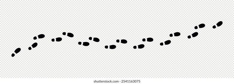 Vector Illustration Sign shoeprints .Track.  shoe vector trail . footprint . track   background . black transparent sign . 
