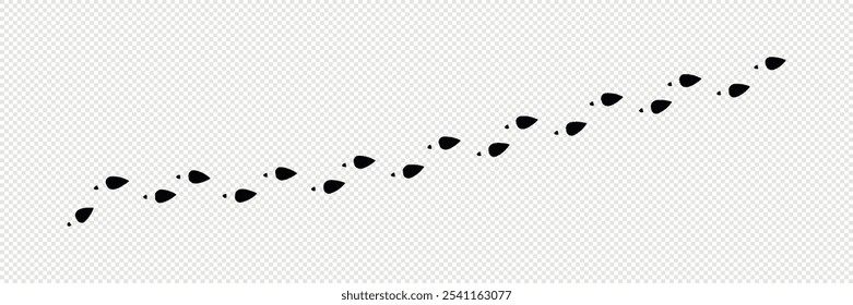 Sinal de ilustração de vetor shoeprints .Track. sapato vetor trail . footprint . track   fundo . sinal preto transparente . 