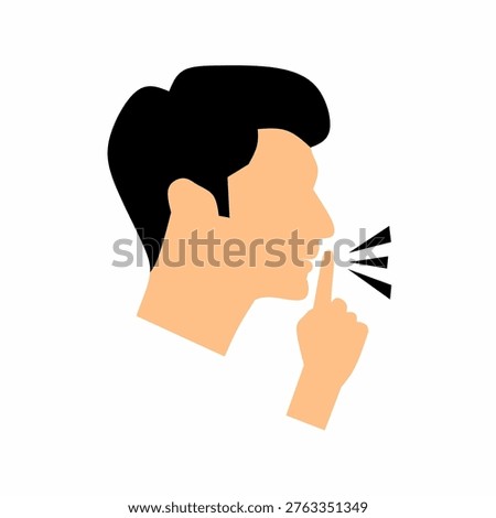 Vector illustration of a sign for silence and quiet. The 