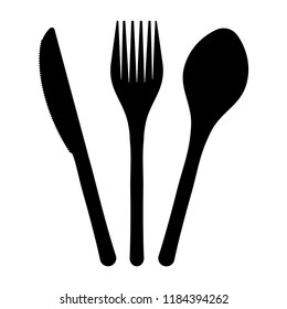 vector illustration sign with spoon, fork and knife