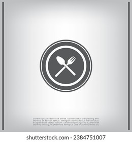 ilustración vectorial del signo con una cuchara, un tenedor y una placa