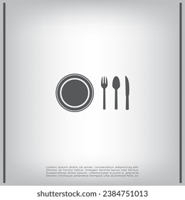 vector illustration sign with spoon, fork and knife