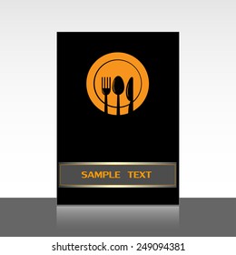 vector illustration sign with spoon, fork and knife