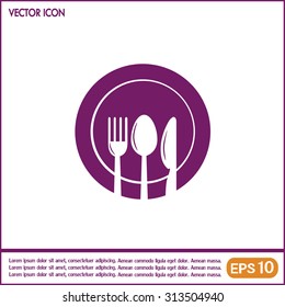 vector illustration sign with spoon, fork and knife