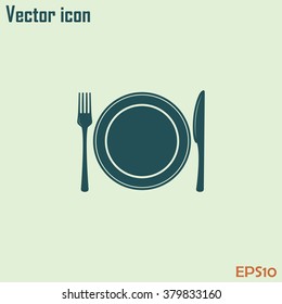 vector illustration sign with spoon, fork and knife.Menu card.