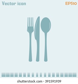 vector illustration sign with spoon, fork and knife.Menu card.